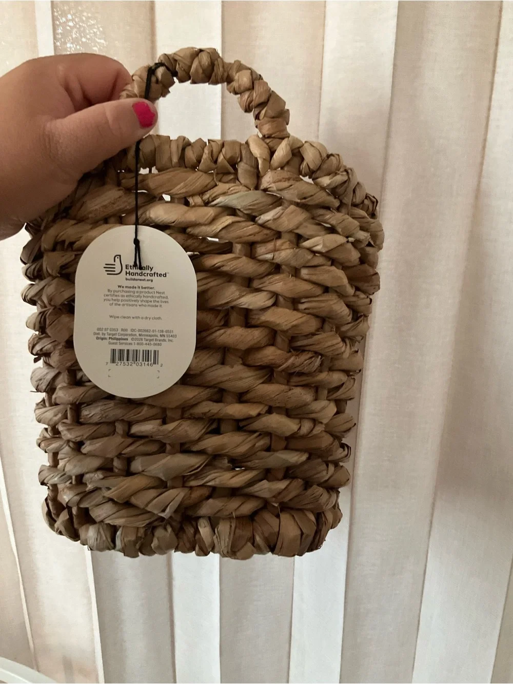 Threshold Natural Brown Woven Hanging Basket